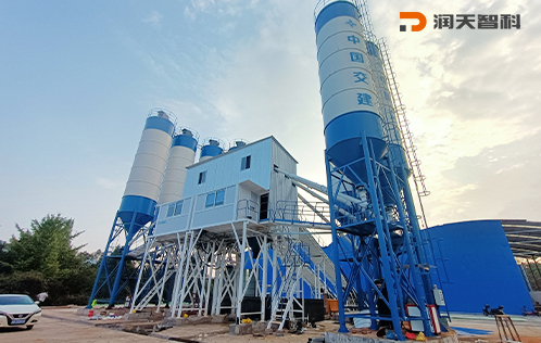 Double HZS90 concrete mixing station