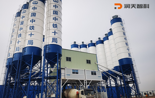 Double HZS180F concrete mixing station